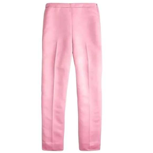 Jcrew Satin Cigarette Pant Rose Pink Slim Leg Flat Front TALL - Picture 4 of 11